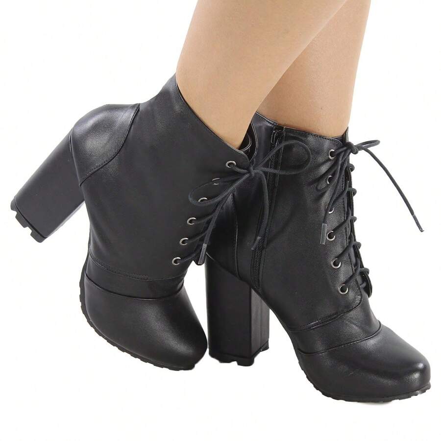 Women Mid-Calf Boots - màu đen - Xem 1