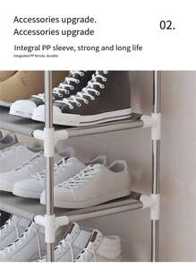 9 Layer Shoe Organizer - Easy To Assemble Metal Shoe Rack, Multipurpose Shoe Rack Organizer - Blanc - Voir 5