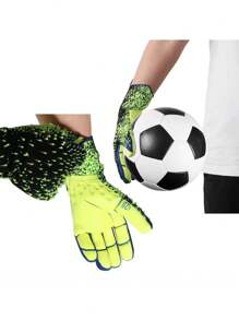 A Pair Of Football Goalkeeper Gloves, Goalkeeper, Adult Goalkeeper Finger Protection Equipment, Non-Slip Training Wear-Resistant Gloves Football Gloves