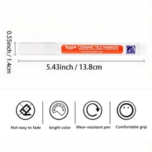 1入組瓷磚馬克筆筆牆縫隙筆適用於瓷磚地面浴室接縫修復 - 白色 - 查看 10