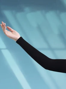 3pairs Women's Black White Gray Anti-Uv Fabric Arm Sleeves Halloween