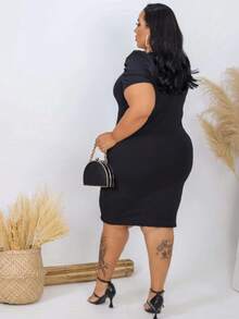 Plus Size Dresses - màu đen - Xem 2