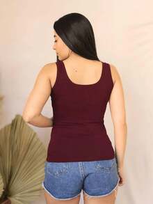 Women Tank Tops & Camis - Burgundy - View 3