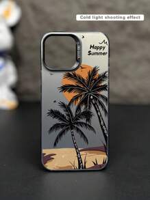 Summer 1pc Personalized & Fashionable Palm Tree Anti-Fall Phone Case, Compatible With IPhone & Compatible With Samsung Series Waterproof Shockproof Scratch Resistant - Multicolor - View 3