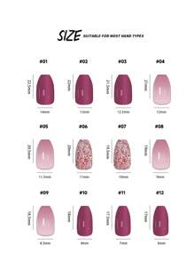 Renueve su aspecto con un set de manicura de 24 piezas de longitud media, de forma almendrada, con estilo de degradado rosa y morado con brillo, brillante y con cobertura completa. Perfecto para fiestas, bailes y uso diario. Uñas postizas para presionar y suministros de uñas. uñas falsas uña falsa uña acrílica