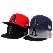 1 pieza gorra de béisbol con bordado de letra A para hombre, sombrero deportivo para exteriores y hip-hop. Sombrero casual ajustable para primavera, otoño, viaje, playa, vacaciones en la calle. - Multicolor - Ver 3