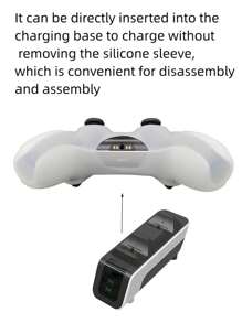 1set PlayStation 5 Controller Silicone Protective Case + 4pcs Joystick Caps, Anti-Slip, Anti-Scratch, Anti-Sweat, Anti-Dust, Enhanced Gameplay Experience - Clear - View 4