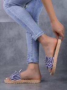 Bowknot Mùa hè Phong cách mới Dép đi biển Đối với phụ nữ , Chống trượt , Chống nước , Ngoài trời , Đúng mốt Và Linh hoạt - Màu xanh lam - Xem 4
