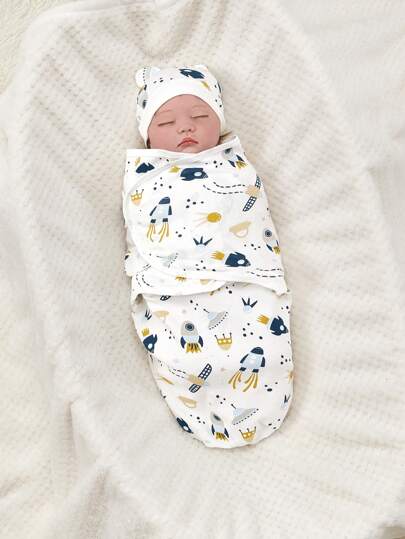 1 st babyrakettryckt swaddlingfilt, bekväm, mjuk, lämplig för hem- eller resebruk, alla årstider Love Valentine