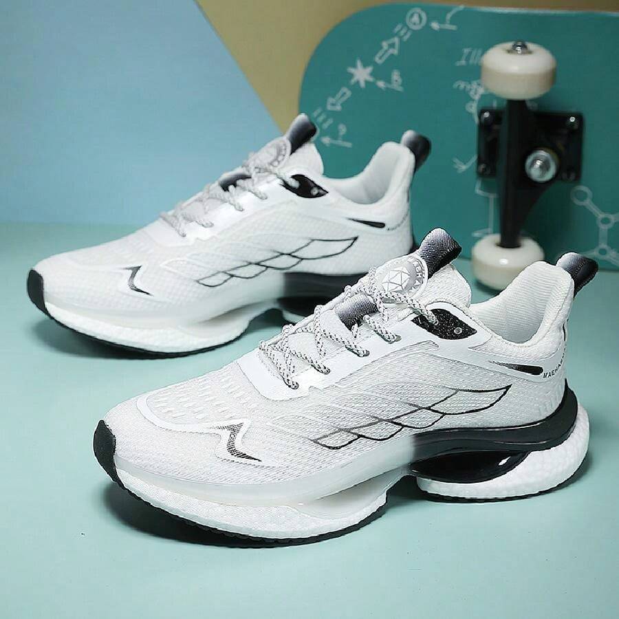 New Arrival Breathable Ice Silk & Lycra Casual Running Shoes For Couples In Spring 2024 - White - View 1