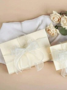 Set da 5 pezzi di nastro di organza a forma di coda di pesce fatto a mano, decorazione a fiocco fai-da-te per incarto regali, fermagli per capelli, cappellini, San Valentino, adatto per bouquet di fiori, torte, segnalibri, forniture per feste, decorazioni natalizie, materiali per imballaggio di composizioni floreali, nastro per incartare fiori, torte, decorazioni per matrimoni, scatole regalo, fiocchi, decorazioni natalizie - Bianco - Visualizzare 5