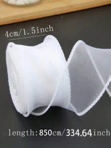 Set da 5 pezzi di nastro di organza a forma di coda di pesce fatto a mano, decorazione a fiocco fai-da-te per incarto regali, fermagli per capelli, cappellini, San Valentino, adatto per bouquet di fiori, torte, segnalibri, forniture per feste, decorazioni natalizie, materiali per imballaggio di composizioni floreali, nastro per incartare fiori, torte, decorazioni per matrimoni, scatole regalo, fiocchi, decorazioni natalizie - Bianco - Visualizzare 9