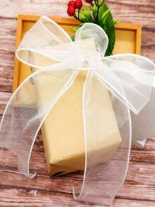 Set da 5 pezzi di nastro di organza a forma di coda di pesce fatto a mano, decorazione a fiocco fai-da-te per incarto regali, fermagli per capelli, cappellini, San Valentino, adatto per bouquet di fiori, torte, segnalibri, forniture per feste, decorazioni natalizie, materiali per imballaggio di composizioni floreali, nastro per incartare fiori, torte, decorazioni per matrimoni, scatole regalo, fiocchi, decorazioni natalizie - Bianco - Visualizzare 4