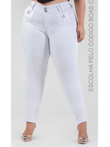 Plus Size Pants - trắng - Xem 2