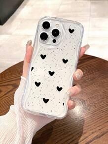 1 Vỏ điện thoại lượn sóng toàn màn hình hình trái tim màu đen trong suốt Tương thích với dòng iPhone 6/6s-15 - Nhiều màu - Xem 1