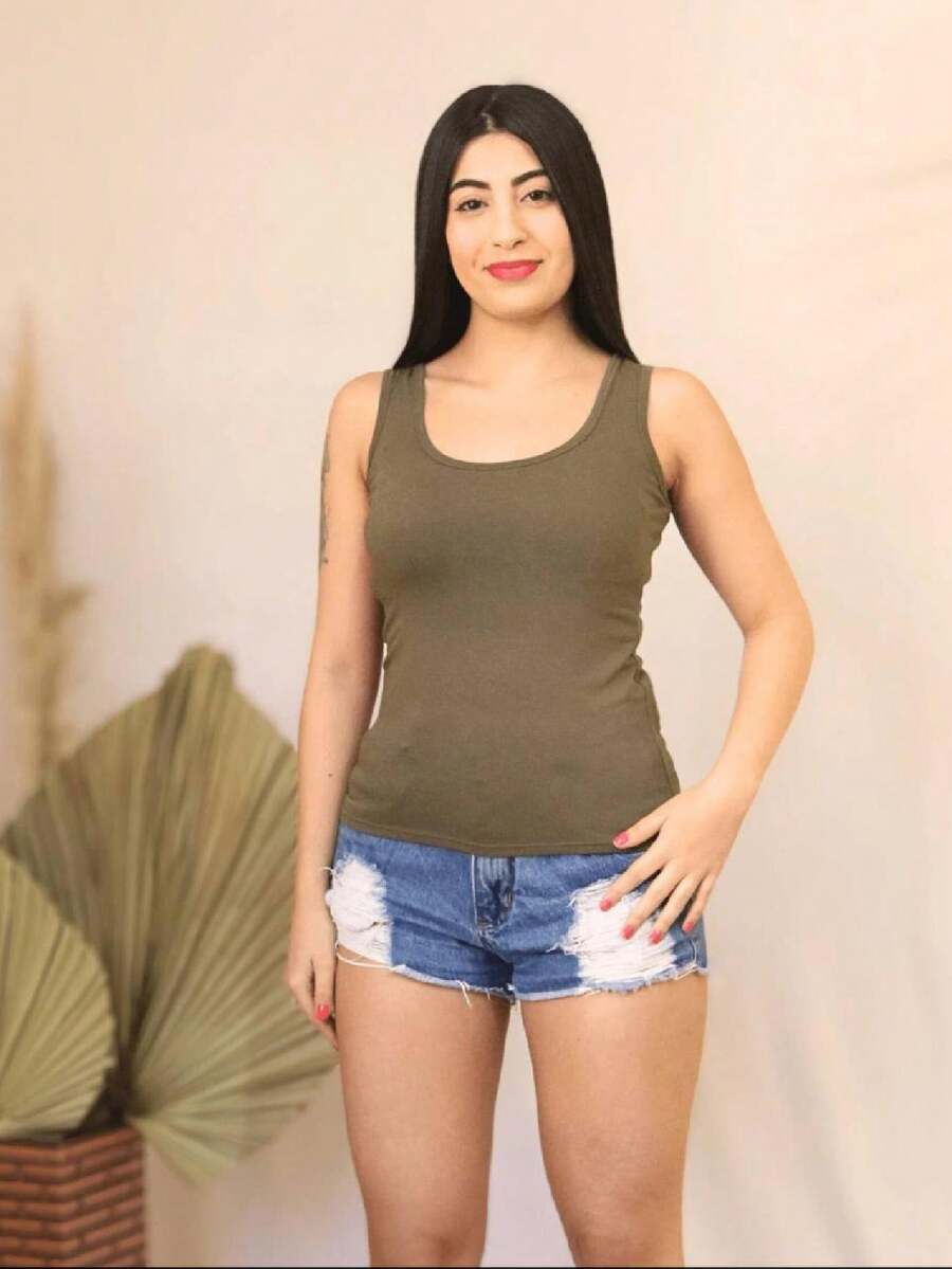 Women Tank Tops & Camis - Verde militar - Ver 1