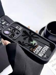 夏季1入個性化簡約棕櫚樹設計加厚防震手機殼，適用於 iPhone 11、12、13、14、11pro Max、12pro Max、13pro Max、14pro Max、Xr、15、15 Pro、15 Pro Max、Samsung 系列 - 彩色 - 查看 3