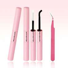 Wimpernkleber und Versiegelung für empfindliche Augen, rosa Wimpernkleber und Versiegelung sowie Pinzette, wasserfest, extrem starker Halt bis zu 72 Stunden, DIY Wimpernverlängerungs-Kleber, latexfrei (5ml+5ml, 1 Packung), Wimpernkleber und Versiegelung für Wimpernverlängerungs-Büschel, langanhaltender wasserfester DIY Wimpernverlängerungs-Kleber, Einzelwimpern-Kleber