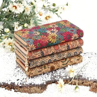 1Pc Retro Long Wallets For Women Multifunctional Zipper Wallet Cute Purse Fashion Floral Pattern Large Capacity Card Holder Ultra-Thin Multi-Compartment Fashion Multifunctional Portable Girls Practical Coin Purse Square Bag Square Zipper Wallet Women Long Wallet Suitable Portable Clutch Credit Card Holder With Card Slots For Credit Cards Boho Bag For Credit Card/ ID Card/ Money/ Cash/Passport Business For Daily Commute Office Casual Classic