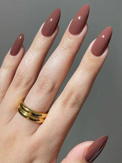 Eleve su estilo con un conjunto de 24 piezas de uñas postizas de forma de almendra larga y de unicolor con juego de manicura de uñas y suministros de uñas uñas falsas uña falsa uña acrílica