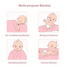 1 pièce Couverture bébé 70*100cm/27,6*39,4 pouces, douce et confortable, couverture nouveau-né, accessoires de la chambre de bébé, toutes saisons
