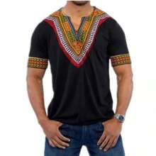 Camiseta Africana Hombre - Negro - Ver 1