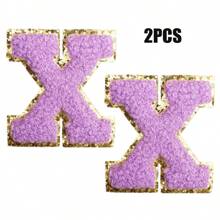 2pcs Ladies Golden Edge 4 Colors English Letters Hot Melt Glue Ironing Wool Embroidery Patches Decorate Bags And Clothes