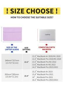 canvas artisan Túi đựng máy tính xách tay mỏng PU Túi đựng máy tính xách tay chống nước tương thích với MacBook - Màu tím - Xem 3