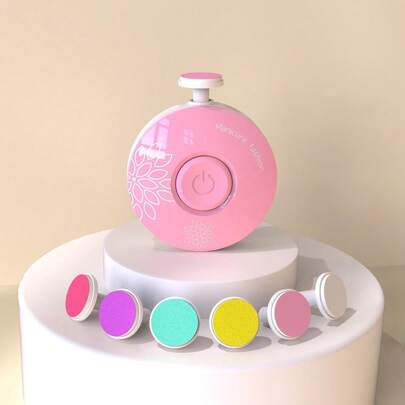 1pc AAA Battery Powered Baby Nail Clipper, Newborn Nail Trimmer Set With 6 Grinding Heads, Ergonomic Handheld Electric Manicure Kit, MQ-800, Suitable For Infants, Children And Adults