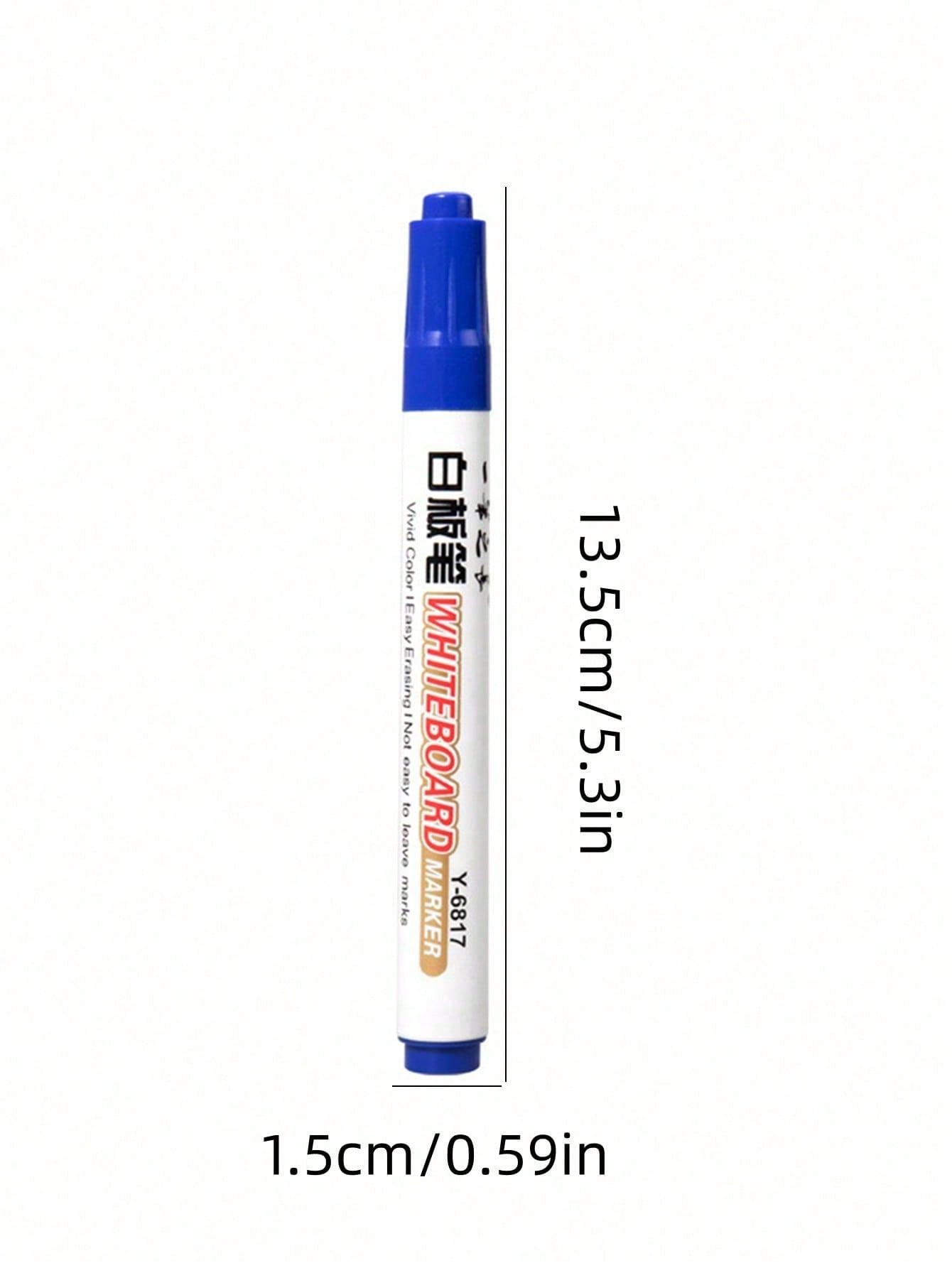 10pcs Erasable Whiteboard Markers, WaterBased Red/Blue/Black Ink Chalks For Teachers & Kids