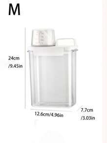 1pc Multi-Functional Laundry Detergent Storage Box For Bathroom, Transparent Acrylic Powder Box For Clothes Washing Beads, Grain Storage For Pet Food