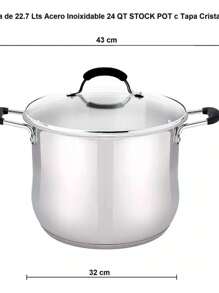 Juego Ollas Cacerolas Acero Inoxidable C/Tapa de Cristal 30, 32 Y 34 Cm - Plateado - Ver 2