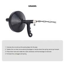 Desatascador de Tuberías de Tipo Disco: Herramienta de desatascar manual con resorte potente para inodoro, para baño, cocina y bañera - Negro - Ver 7