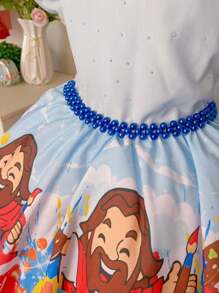 Vestido Infantil O Maior Pintor Do Mundo Festa Luxo Igreja - Visão 3