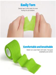 1 Cuộn Băng thun tự dính 2,5cm/5cm/7,5cm/10cm X 4,5m, Băng thể thao, Băng quấn tự dính nhiều màu Phụ kiện tập thể dục Băng tập thể dục Băng thể thao - màu xanh lá - Xem 4
