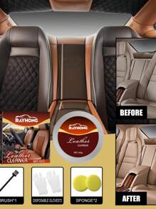 Rayhong Leather Cleaning & Repair Cream, Including Sofa Leather Care Agent, Cleaner, Maintenance, And Cleaning Solution - White - View 10