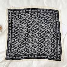 1 Peça Bandana em Seda Artificial Impressa dos Anos 70 para Homens, Lenço para Pescoço Masculino, Lenço para Homens para Passeios Casuais, Festivais de Música, Reuniões de Negócios, Estilo de Rua, Etc.