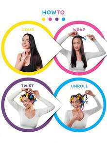 10 Chiếc Máy Uốn Tóc Màu Hỗn Hợp, Không Chịu Nhiệt Và Hư Tổn Tóc, Cây Lăn Tóc Slouchy Ngủ, Thanh Chống Nhiệt Đa Năng, Que Uốn Lạnh, Dụng Cụ Tạo Kiểu Tóc - Nhiều màu - Xem 3