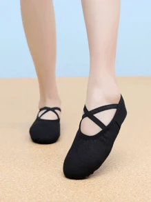 Hot Selling Black Shoes Women Pink, Red,Brown Thickened Comfortable And Breathable Dance Shoes, Soft Soles Ballet Shoes, Yoga Shoes, Dance Practice Shoes, Slip-On Flats, Indoor Slippers