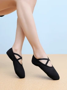Hot Selling Black Shoes Women Pink, Red,Brown Thickened Comfortable And Breathable Dance Shoes, Soft Soles Ballet Shoes, Yoga Shoes, Dance Practice Shoes, Slip-On Flats, Indoor Slippers