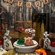 26 piezas Decoraciones para pastel de vaquero, decoraciones para el pastel en forma de sombrero y bota de vaquero, para fiesta con temática western, cumpleaños o Navidad - Marrón - Ver 5