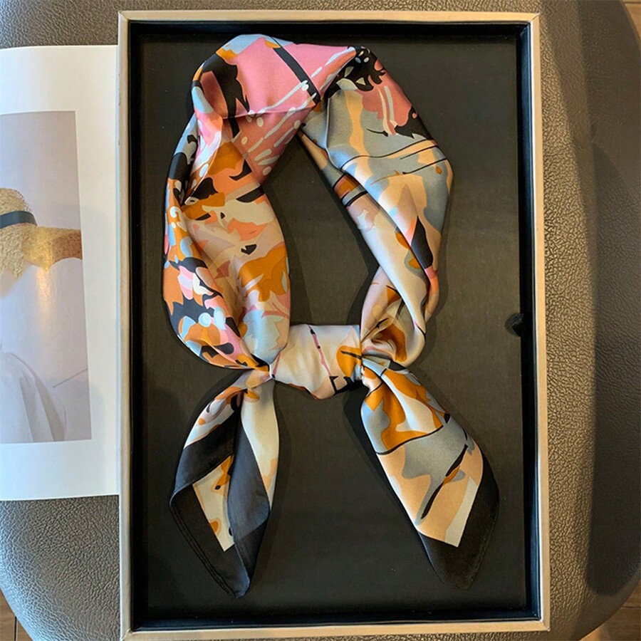 Prettystern Woll-Seide Halstuch - Doppelseitig Bedruckt, 65x65 Cm Unisex