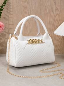 New Arrival Large Size Thread Embroidery Decorated Chain Shoulder Bag, Perfect As Festival Gift