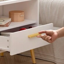 Modern Nightstand Bedside Table, End Side Table With Drawer And Open Cubby,White