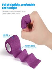 最新 1 卷 2.5 厘米/5 厘米/7.5 厘米/10 厘米 X 4.5 米自粘弹性绷带、运动绷带、运动胶带、多色自粘绷带、绷带健身房配件绷带运动胶带 - 紫色 - 查看 3