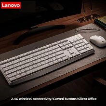 Lenovo Lecoo Wireless Keyboard And Mouse Combo, 2.4G Full-Sized Ergonomic Keyboard Mouse, USB Keyboard And Mouse, Quiet Click For Computer/Laptop/Windows/