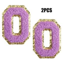 2pcs Ladies Golden Edge 4 Colors English Letters Hot Melt Glue Ironing Wool Embroidery Patches Decorate Bags And Clothes