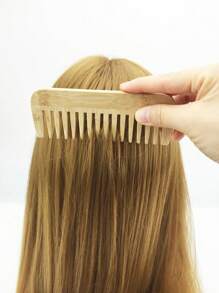 1 chiếc lược răng thưa làm từ tre và gỗ, thích hợp cho tóc dầu và lược massage, trở lại trường học, vật dụng thiết yếu khi đi du lịch, phụ kiện tóc cho nữ - Xem 3
