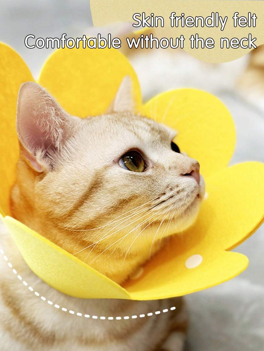 Elizabethan Collar Cat Pet Collar, Lightweight Felt Head Cover