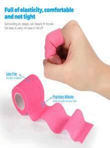 最新 1 卷 2.5 厘米/5 厘米/7.5 厘米/10 厘米 X 4.5 米自粘弹性绷带，运动绷带，运动胶带，多色自粘绷带健身房配件健身房绷带运动胶带 - 粉色 - 查看 3